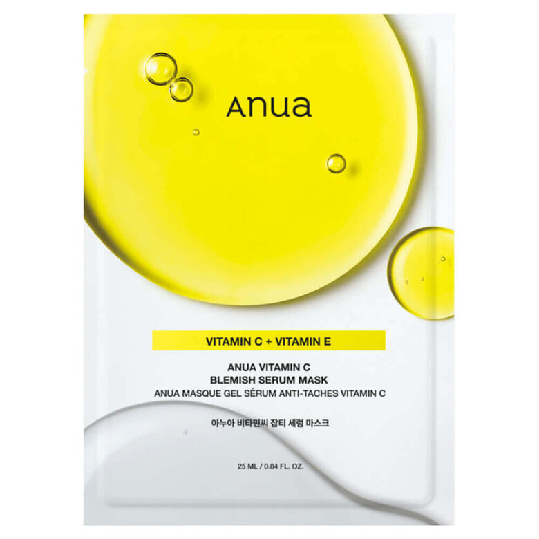 Осветляющая тканевая маска с зелёным лимоном Anua Green Lemon Vita C Blemish Serum Mask